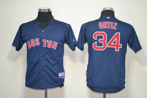 Youth Boston Red Sox 34# David Ortiz blue jerseys