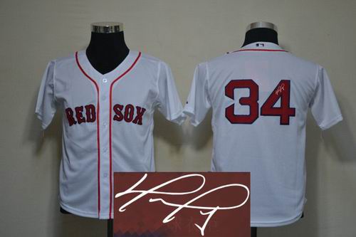 Youth Boston Red Sox 34# David Ortiz white signature jerseys