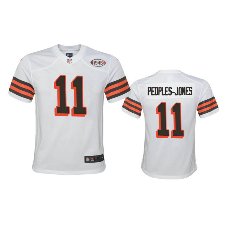 Youth Browns #11 Donovan Peoples-Jones Nike 1946 Collection Alternate Game Limited NFL Jersey - White