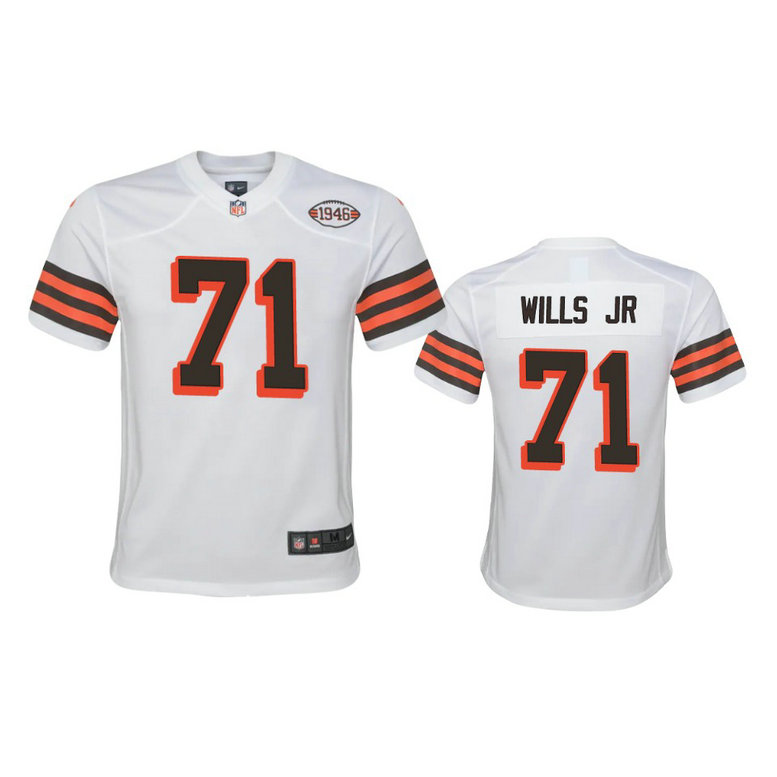 Youth Browns #71 Jedrick Wills Jr. Nike 1946 Collection Alternate Game Limited NFL Jersey - White