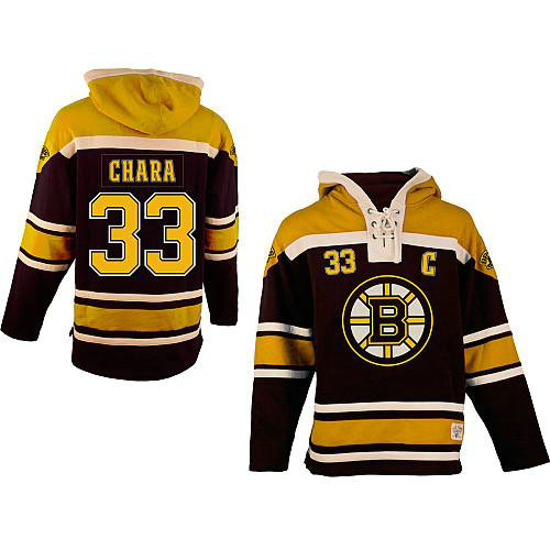 Youth Bruins #33 Zdeno Chara Black Sawyer Hooded Sweatshirt Stitched NHL Jersey