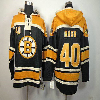 Youth Bruins #40 Tuukka Rask Black Sawyer Hooded Sweatshirt Stitched NHL Jersey