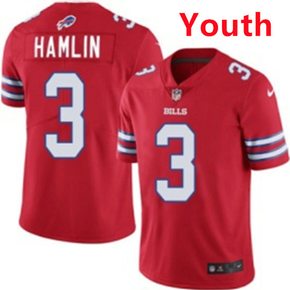 Youth Buffalo Bills #3 Damar Hamlin Red Vapor Untouchable Limited Stitched Jersey