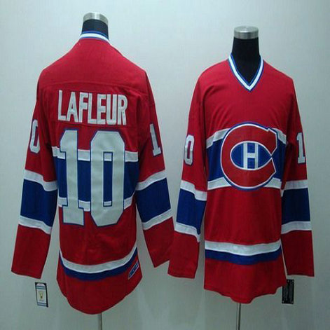 Youth Canadiens #10 Guy Lafleur Stitched Red CH CCM Throwback NHL Jersey