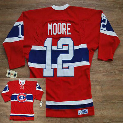 Youth Canadiens #12 Dominic Moore Stitched Red CH CCM Throwback NHL Jersey