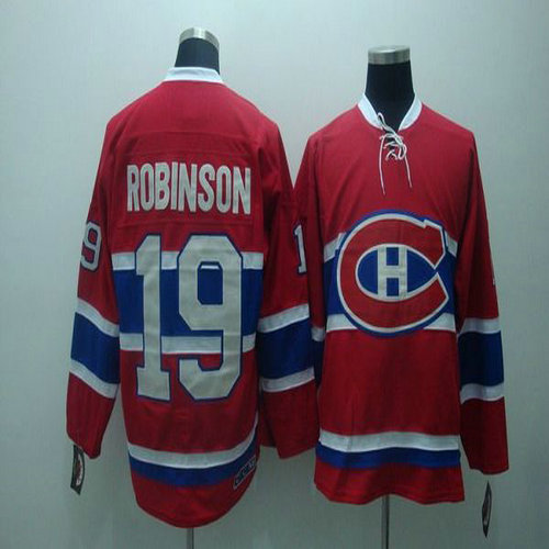 Youth Canadiens #19 Larry Robinson Stitched Red CH CCM Throwback NHL Jersey