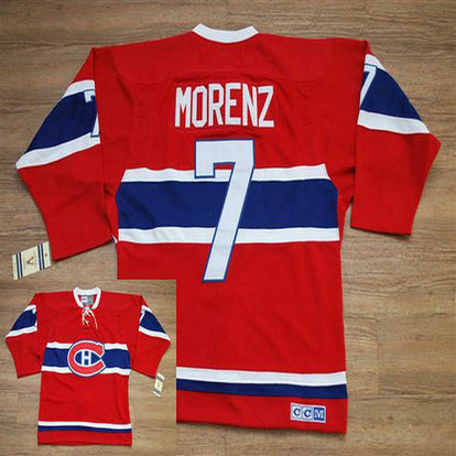 Youth Canadiens #7 Howie Morenz Stitched Red CH CCM Throwback NHL Jersey