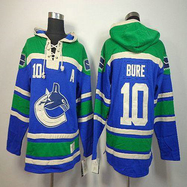 Youth Canucks #10 Pavel Bure Blue Sawyer Hooded Sweatshirt Stitched NHL Jersey