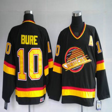 Youth Canucks #10 Pavel Bure Stitched Black Mitchell&Ness NHL Jersey
