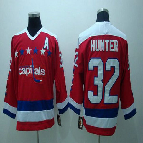 Youth Capitals #32 Hunter Stitched CCM Throwback Red NHL Jersey