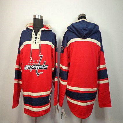 Youth Capitals Blank Red Sawyer Hooded Sweatshirt Stitched NHL Jersey