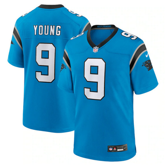 Youth Carolina Panthers #9 Bryce Young Blue 2023 Draft Stitched Game Jersey