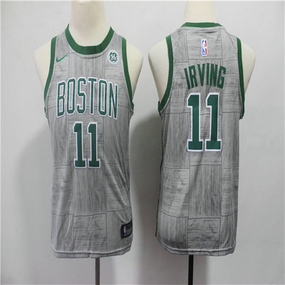 Youth Celtics 11 Kyrie Irving Gray Youth City Edition Nike Swingman Jersey