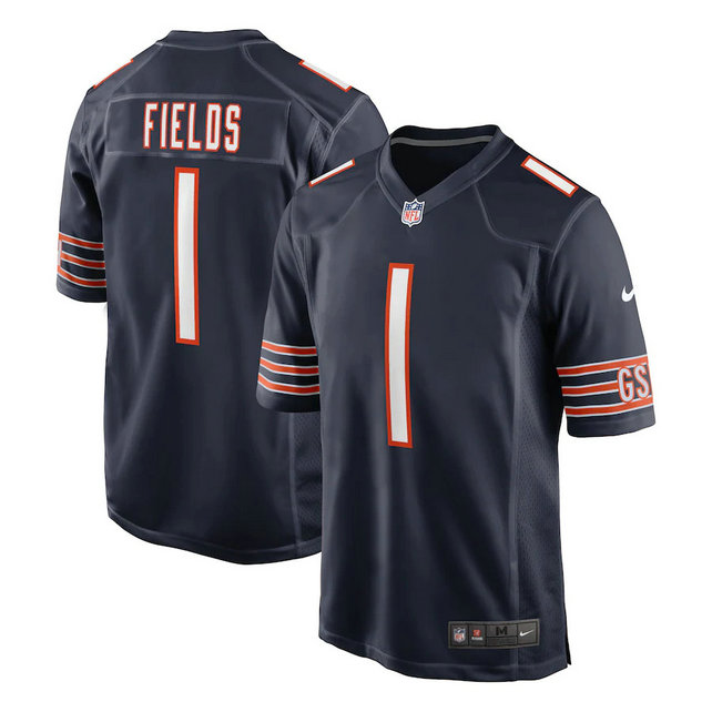 Youth Chicago Bears #1 Justin Fields Navy 2021 NFL Draft Vapor Limited Jersey