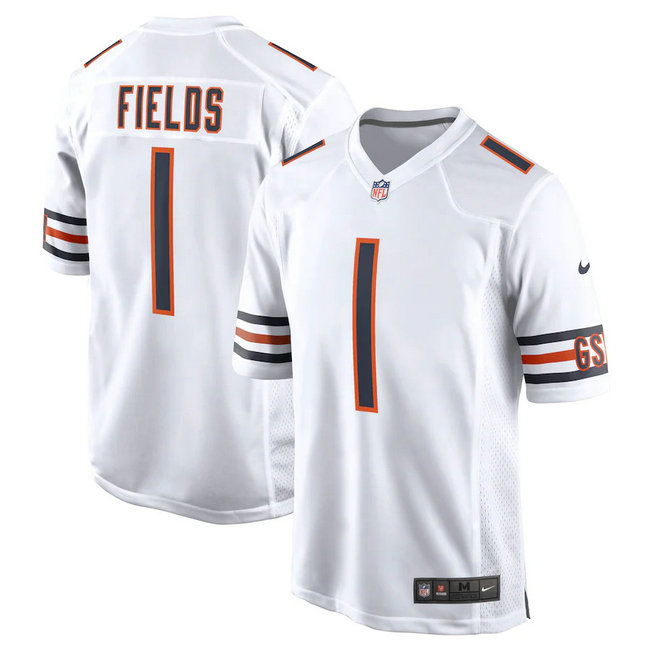 Youth Chicago Bears #1 Justin Fields White 2021 NFL Draft Vapor Limited Jersey