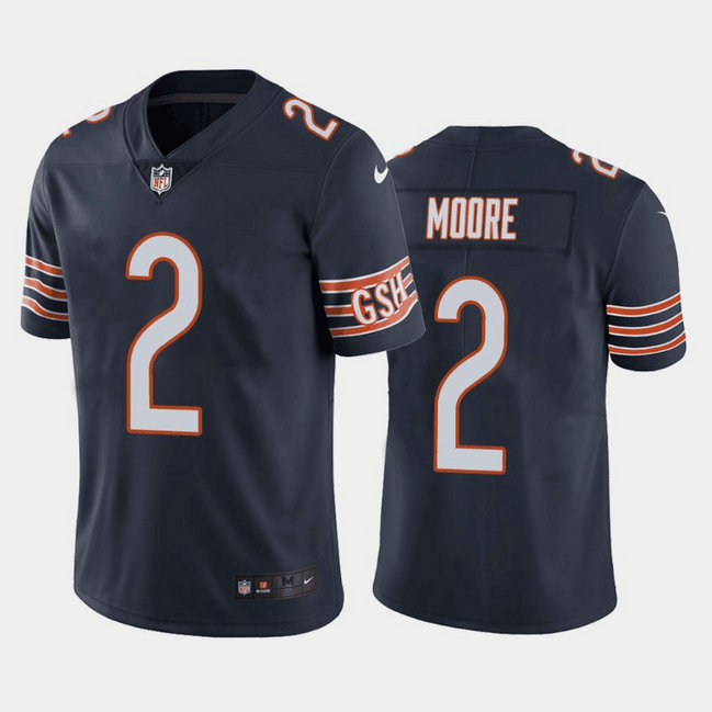 Youth Chicago Bears #2 D.J. Moore Navy Vapor Untouchable Stitched Football Jersey