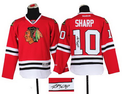 Youth Chicago Blackhawks #10 Patrick Sharp 2014 Stadium Series Hockey NHL red ignature jerseys