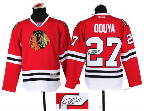 Youth Chicago Blackhawks #27 Johnny Oduya red 2014 Stadium Series Hockey NHL signature jerseys