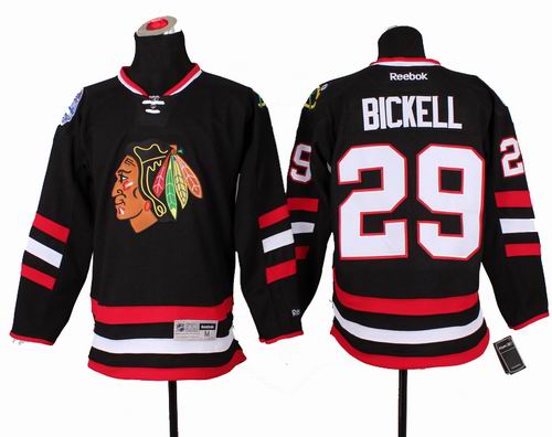 Youth Chicago Blackhawks #29 Bryan Bickell Black 2014 Stadium Series Hockey NHL Jersey