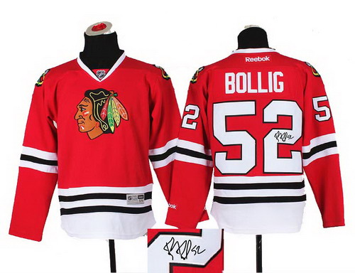 Youth Chicago Blackhawks #52 Brandon Bollig red 2014 Stadium Series Hockey NHL signature jerseys