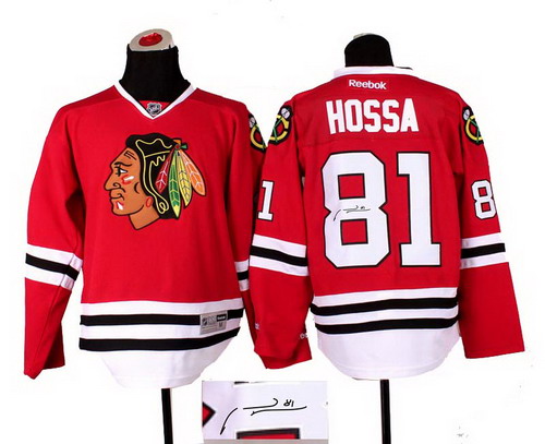 Youth Chicago Blackhawks #81 Marian Hossa red 2014 Stadium Series Hockey NHL ignature jerseys