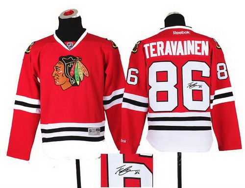 Youth Chicago Blackhawks #86 Teuvo Teravainen red 2014 Stadium Series Hockey NHL ignature jerseys