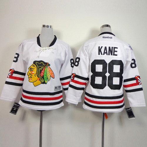 Youth Chicago Blackhawks 88 Patrick Kane White 2015 Winter Classic Stitched NHL Jersey