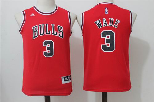 Youth Chicago Bulls #3 Dwyane Wade Red Jersey2