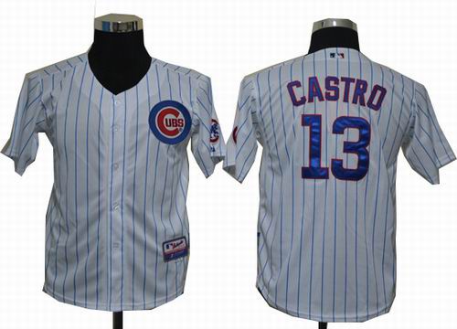 Youth Chicago Cubs #13 CASTRO CASTRO white Jersey