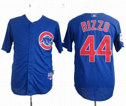 Youth Chicago Cubs #44 Anthony Rizzo Blue Jersey