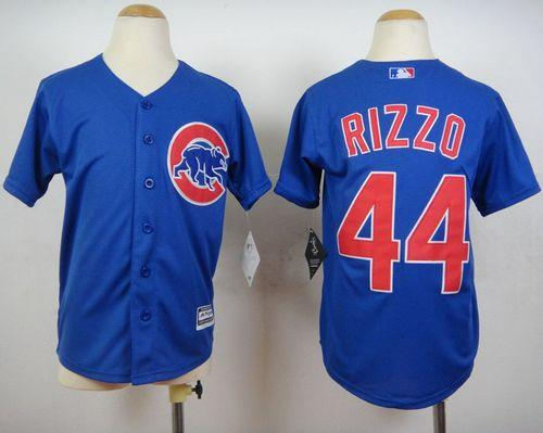 Youth Chicago Cubs 44 Anthony Rizzo Blue Cool Base Baseball Jersey