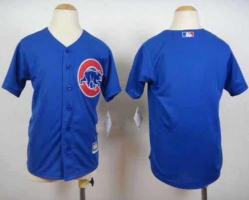 Youth Chicago Cubs Blank Blue Cool Base Baseball Jersey