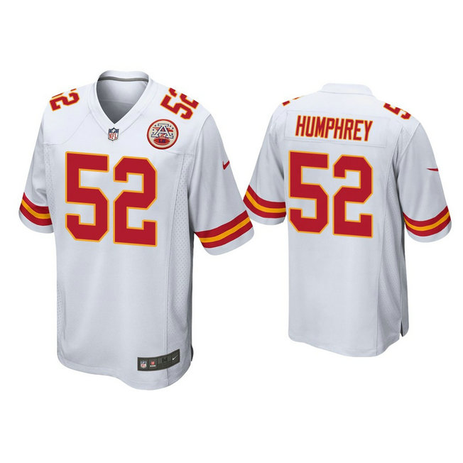 Youth Chiefs #52 Creed Humphrey White Jersey