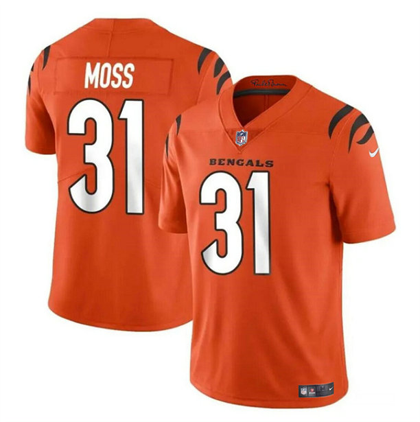 Youth Cincinnati Bengals #31 Zack Moss Orange Vapor Untouchable Limited Stitched Jersey