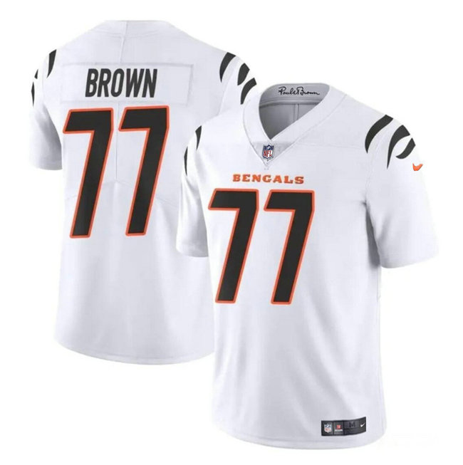 Youth Cincinnati Bengals #77 Trent Brown White Vapor Untouchable Limited Stitched Jersey