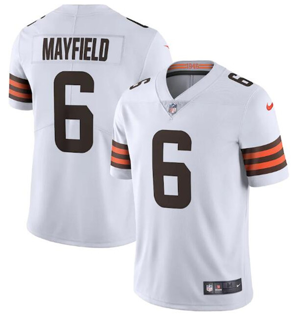 Youth Cleveland Browns #6 Baker Mayfield White Vapor Untouchable Limited Stitched Jersey