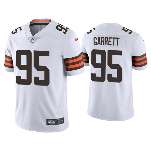 Youth Cleveland Browns #95 Myles Garrett White Vapor Untouchable Limited Stitched Jersey