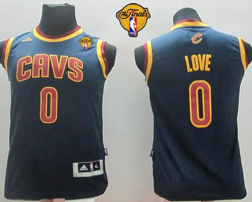 Youth Cleveland Cavaliers 0 Kevin Love Navy Blue The Finals Patch Revolution 30 NBA Jerseys