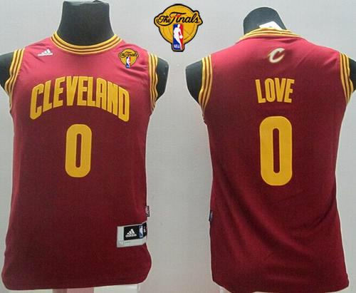 Youth Cleveland Cavaliers 0 Kevin Love Red The Finals Patch Revolution 30 NBA Jerseys