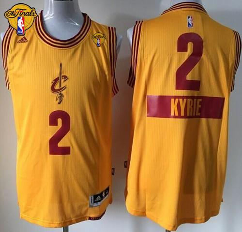 Youth Cleveland Cavaliers 2 Kyrie Irving Gold 2014-15 Christmas Day The Finals Patch NBA Jersey