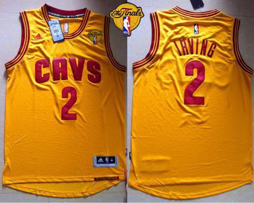 Youth Cleveland Cavaliers 2 Kyrie Irving Gold The Finals Patch Revolution 30 NBA Jersey