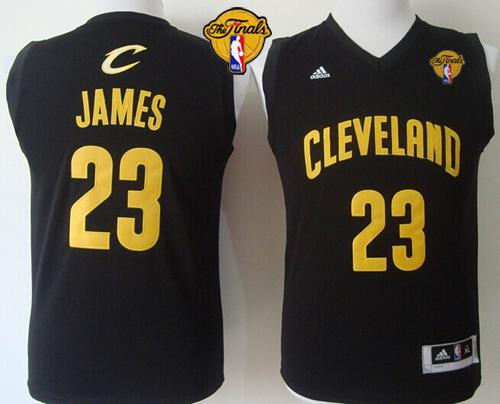 Youth Cleveland Cavaliers 23 LeBron James Black The Finals Patch Revolution 30 NBA Jersey
