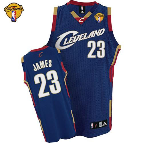 Youth Cleveland Cavaliers 23 LeBron James Dark Blue The Finals Patch NBA Jersey