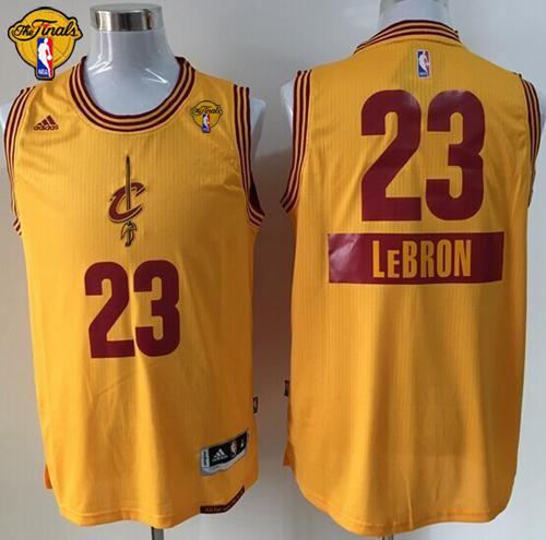 Youth Cleveland Cavaliers 23 LeBron James Gold 2014-15 Christmas Day The Finals Patch NBA Jersey