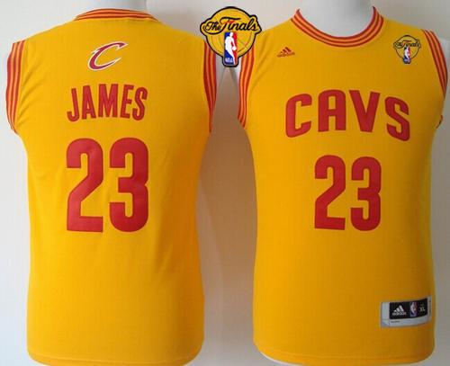 Youth Cleveland Cavaliers 23 LeBron James Gold The Finals Patch Revolution 30 Revolution 30 NBA Jerseyss