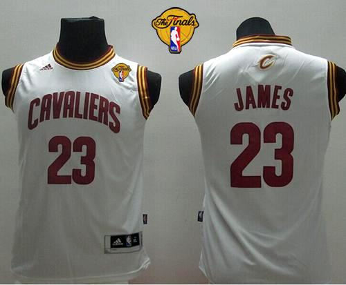 Youth Cleveland Cavaliers 23 LeBron James White The Finals Patch Revolution 30 NBA Jerseys