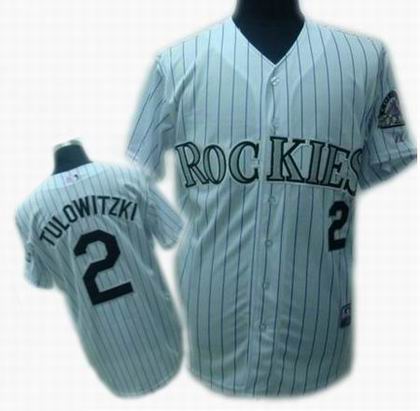 Youth Colorado Rockies 2# Troy Tulowitzki jerseys white black strip