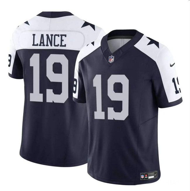 Youth Dallas Cowboys #19 Trey Lance Navy White 2023 F.U.S.E Vapor Untouchable Limited Stitched Football Jersey