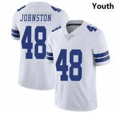 Youth Dallas Cowboys #48 Daryl Johnston Nike Vapor White Limited Jersey