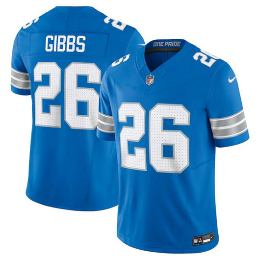 Youth Detroit Lions #26 Jahmyr Gibbs Blue 2024 F.U.S.E. Vapor Limited Stitched Jersey